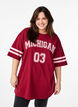 Sportief oversized college T-shirt, Rood, Model image number 0
