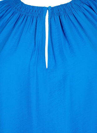 A-vormige viscose blouse met 3/4 mouwen, Strong Blue, Packshot image number 2