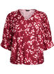 Blouse avec col en V et manches 3/4, Rouge, Packshot image number 0