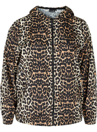  Veste de sport à imprimé léopard avec capuche, Leopard Print, Packshot image number 0