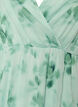 Robe longue en chiffon imprim&eacute; floral et manches courtes, Vert, Packshot image number 2