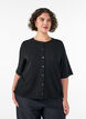 Blouse c&ocirc;tel&eacute;e &agrave; fermeture boutonn&eacute;e, Noir, Model image number 0