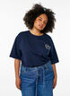 T-shirt oversize avec impression au dos, Bleu, Model image number 0