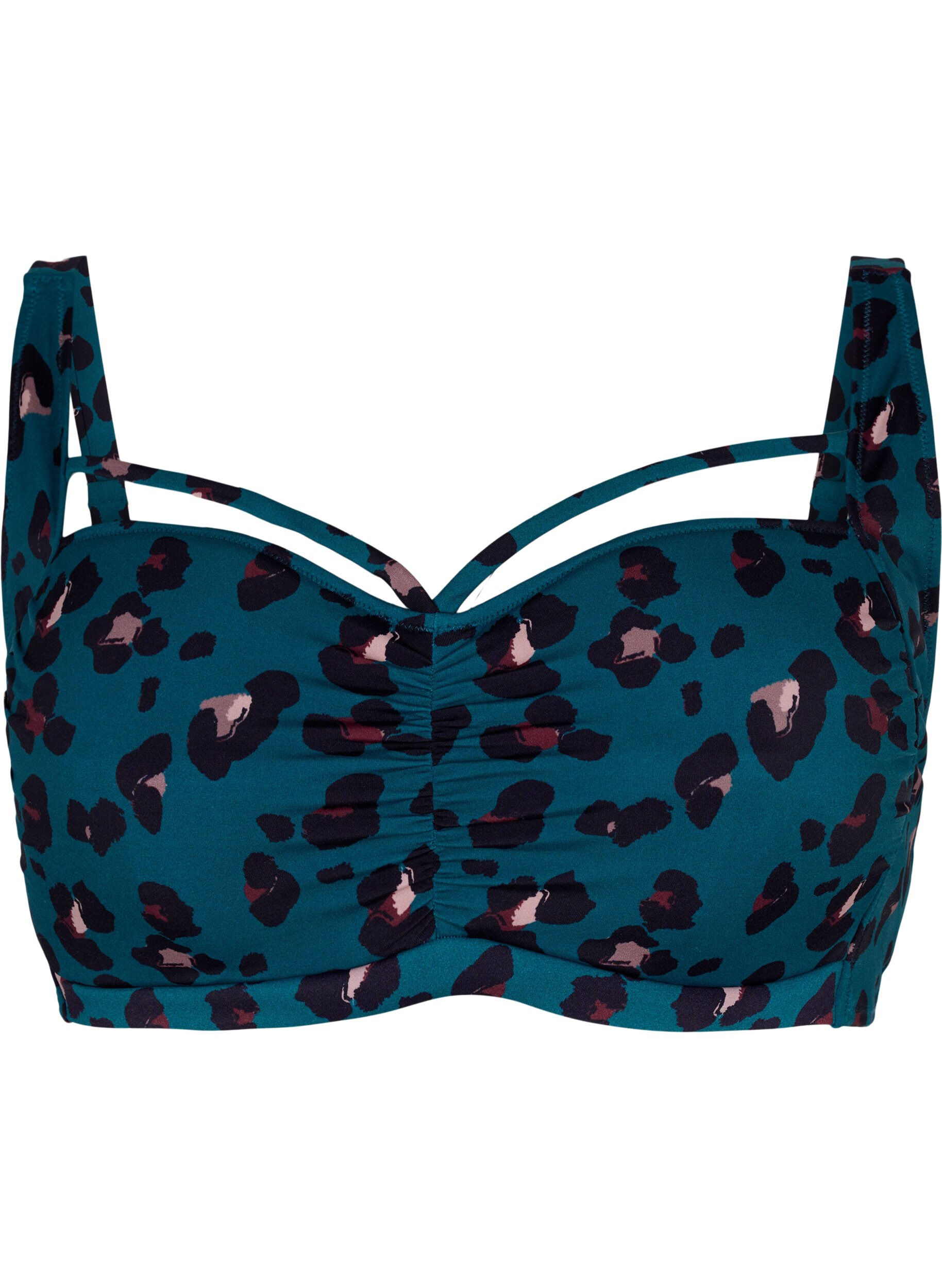 ZizziBikinitop met drapering en string, Leopard, Packshot image number 0