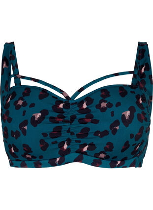 Soutien-gorge de bikini avec drapage et lanière, Leopard, Packshot image number 0