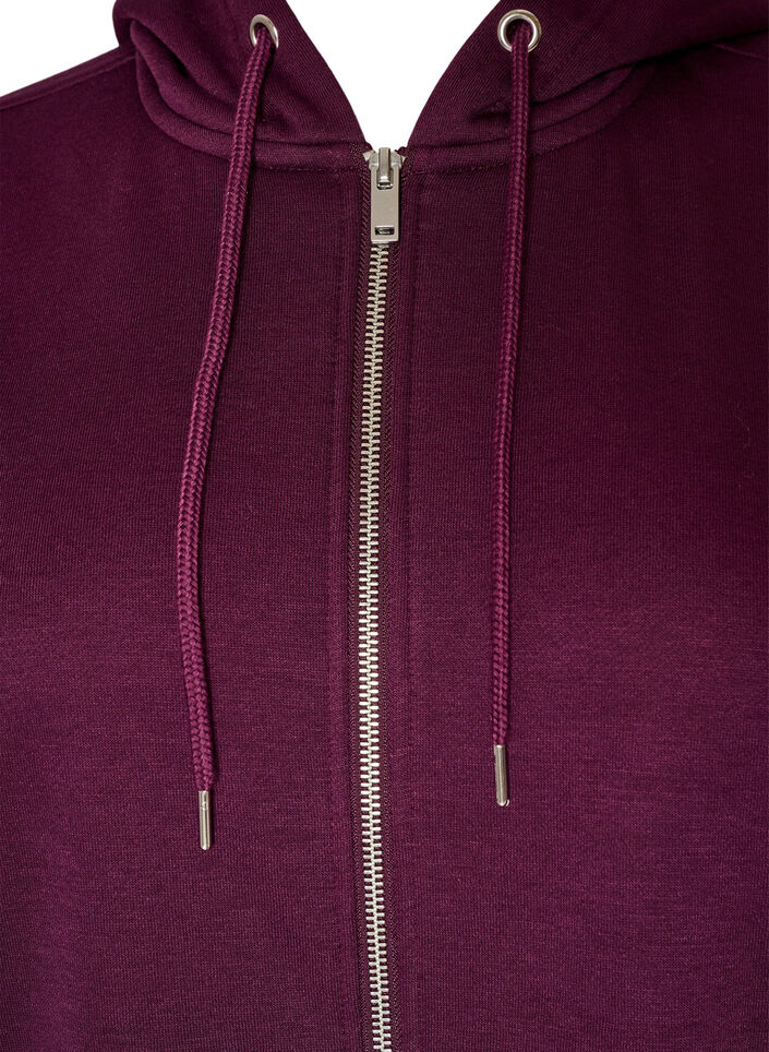 Lange hoodie met ritssluiting en zakken, Paars, Packshot image number 2