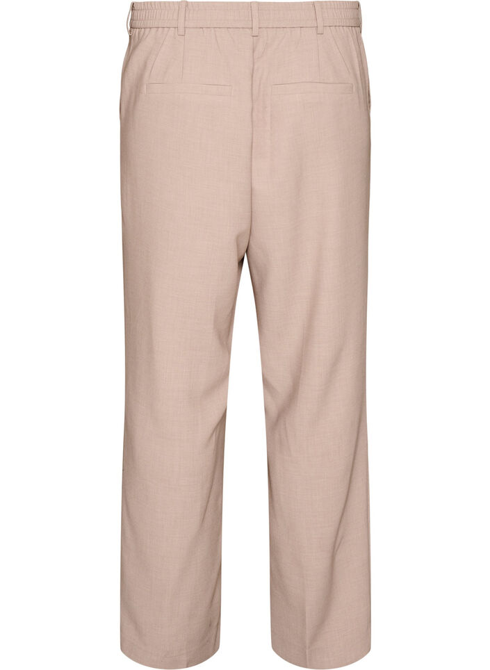 Op maat gemaakte broek met een hoge taille en straight-fit, Beige, Packshot image number 1