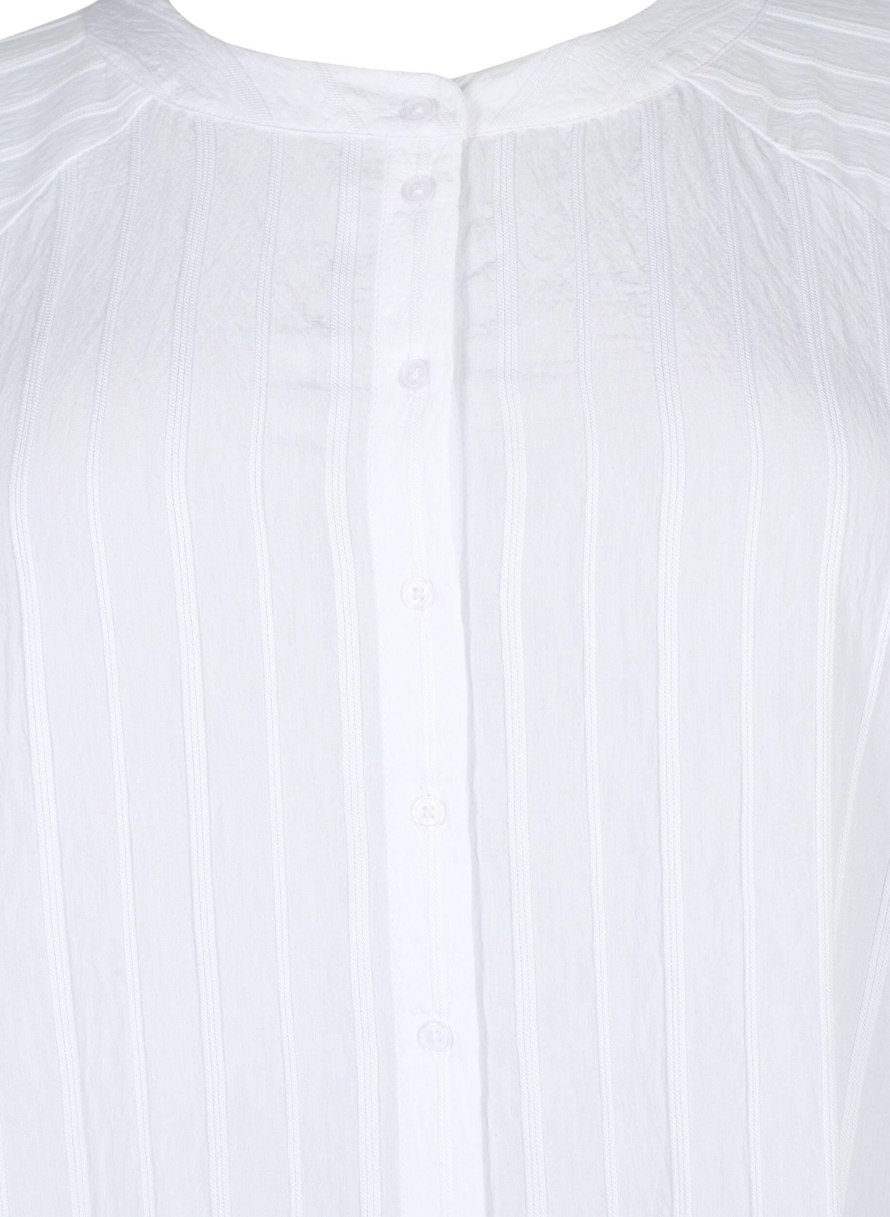 Zizzi Chemise longue en viscose &agrave; structure ray&eacute;e, Bright White, Packshot image number 2