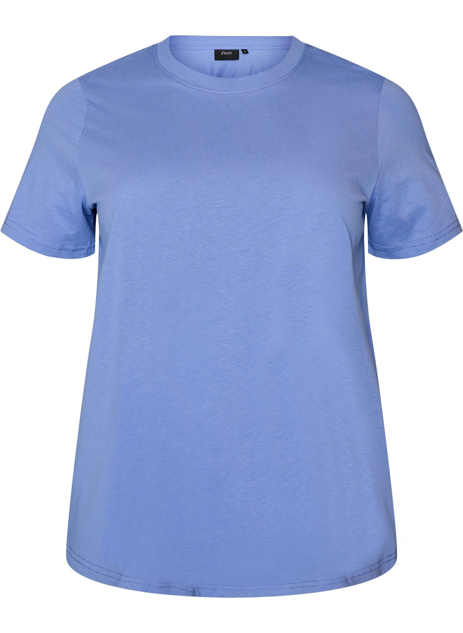 T-shirt basique en coton &agrave; col rond