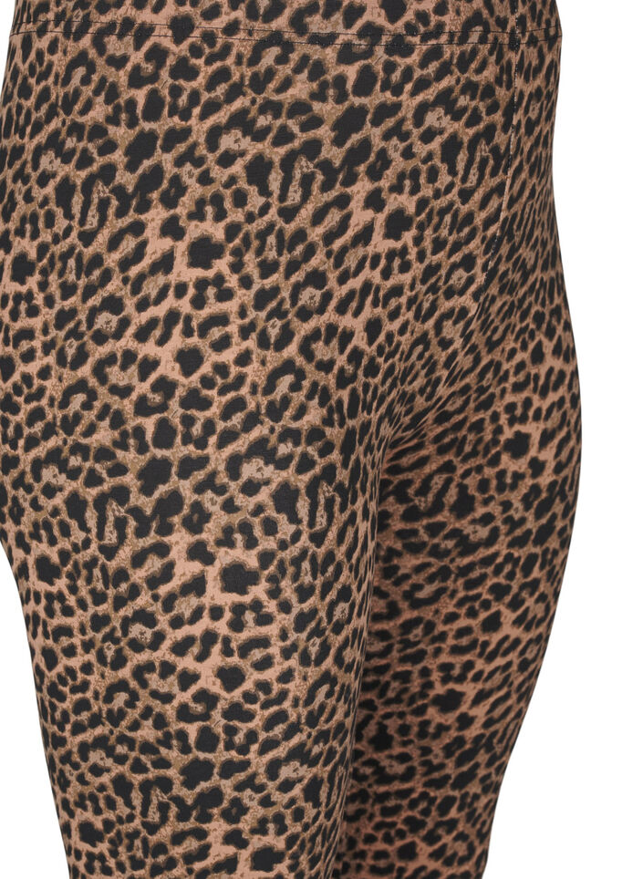 Viscose leggings met luipaardprint, Zwart, Packshot image number 2