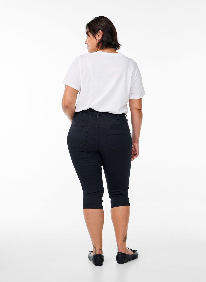 Jean capri Amy &agrave; taille haute et coupe super slim, Noir, Model image number 1