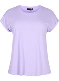 T-shirt à manches courtes en coton mélangé, Lavender, Packshot