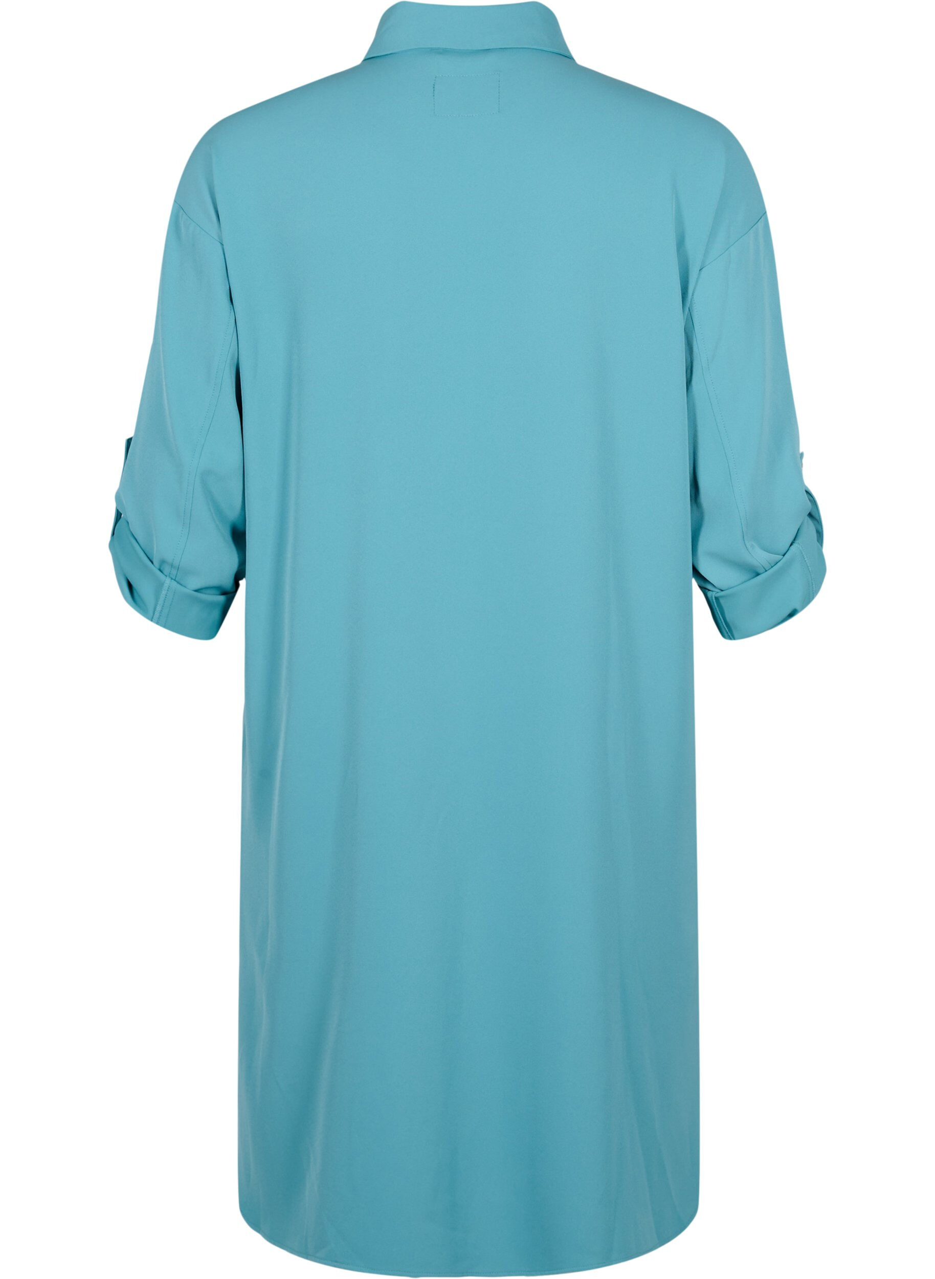 ZizziLang overhemdjasje met knoopsluiting, Brittany Blue, Packshot image number 1