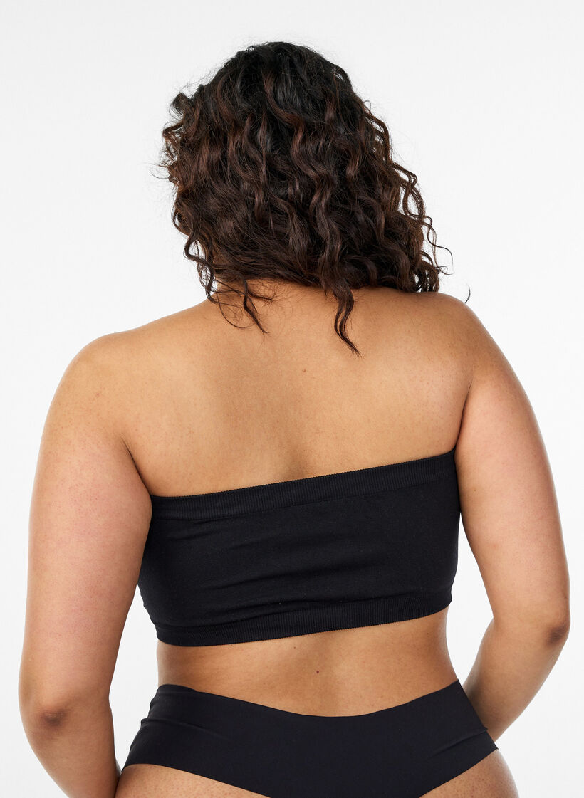 Bandeau topje, Zwart, Model image number 2