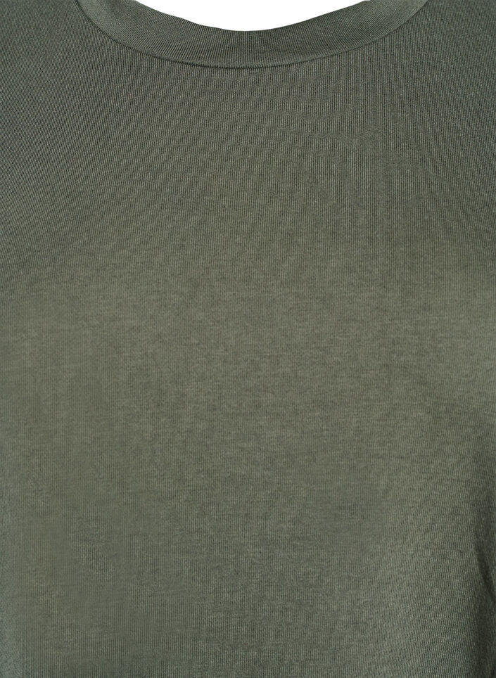 Knielange jerseyjurk met zakken en A-lijn vorm, Groen, Packshot image number 2