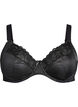 Hoog ondersteunende full cover beha met kanten details, Zwart, Packshot image number 0