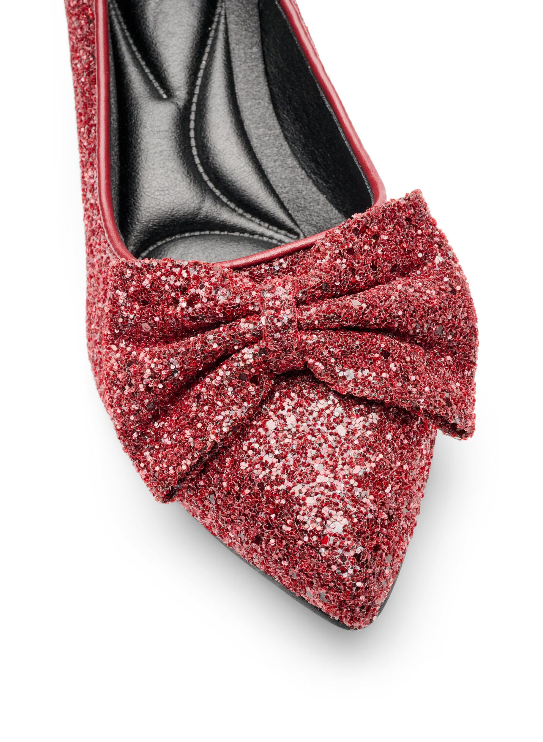 ZizziEscarpin &agrave; paillettes avec n&oelig;ud, Bordeaux, Packshot image number 3