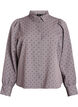 Blouse met kraag en stippen, Grijs, Packshot image number 0