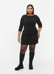 Jurk met drapering en 3/4 mouwen, Black, Model image number 3