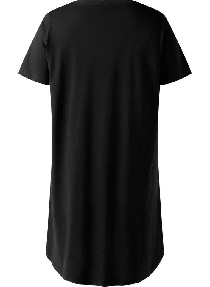 Chemise de nuit en coton biologique et à col en V, , Packshot image number 1