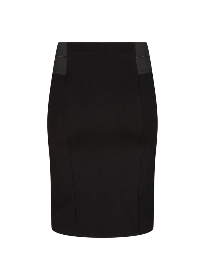 Jupe moulante avec &eacute;lastique &agrave; la taille, Noir, Packshot image number 1