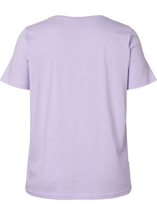 T-shirt en coton à col rond et imprimé, Lavender W. Love, Packshot image number 1