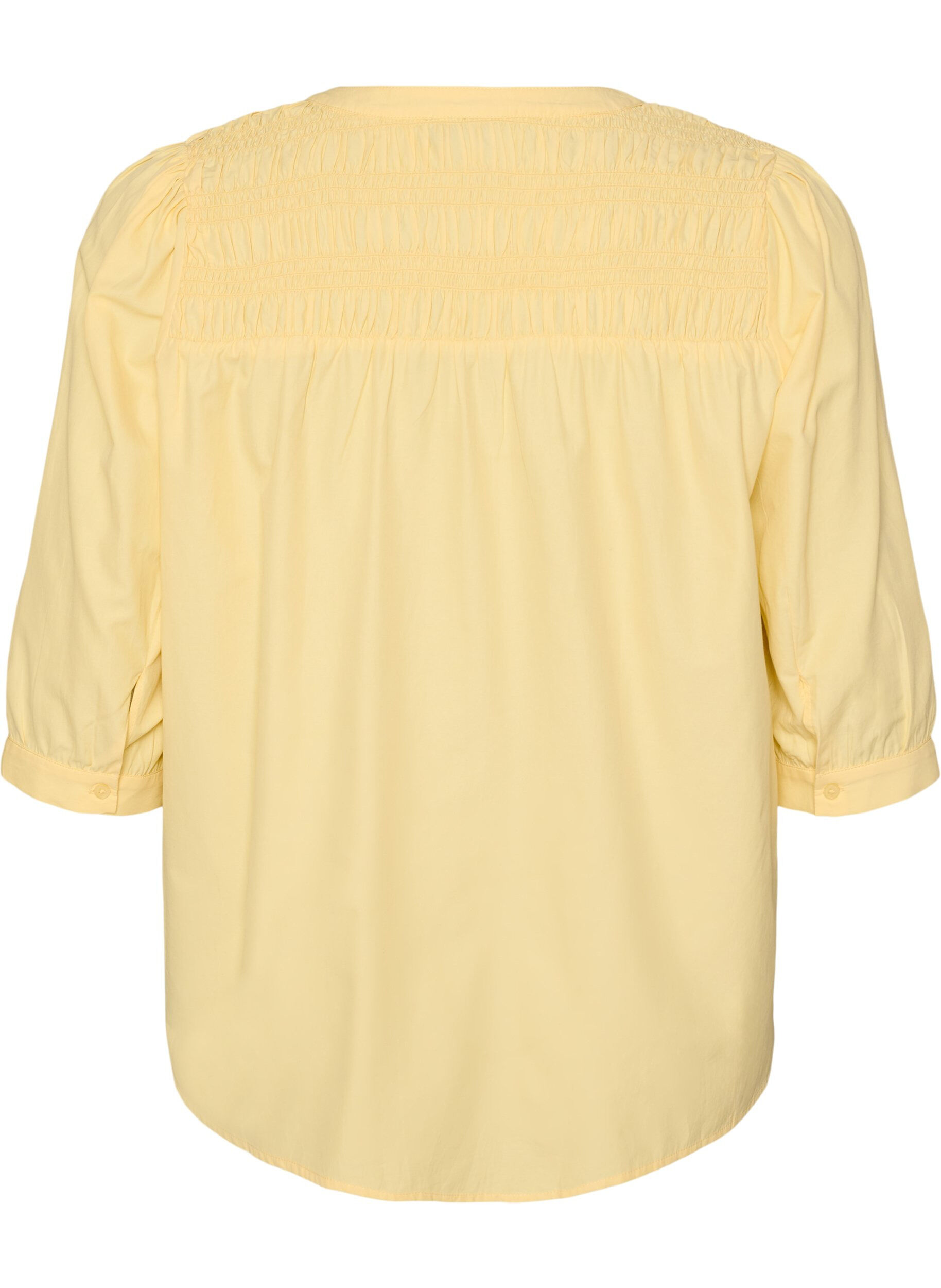 ZizziBlouse avec smock et manches 3/4, Jaune clair, Packshot image number 1