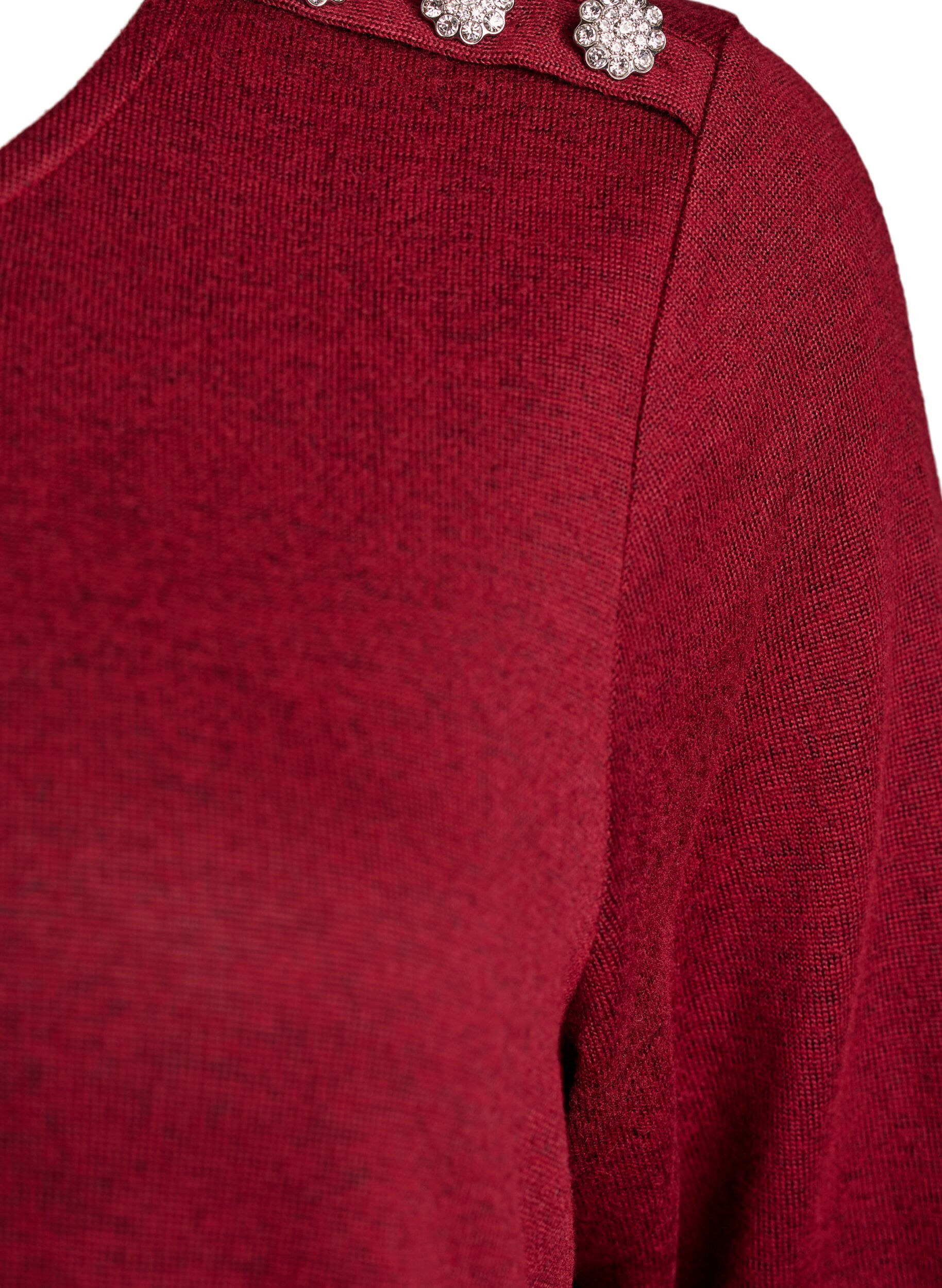 ZizziBlouse met decoratieve knopen, Rood, Packshot image number 3