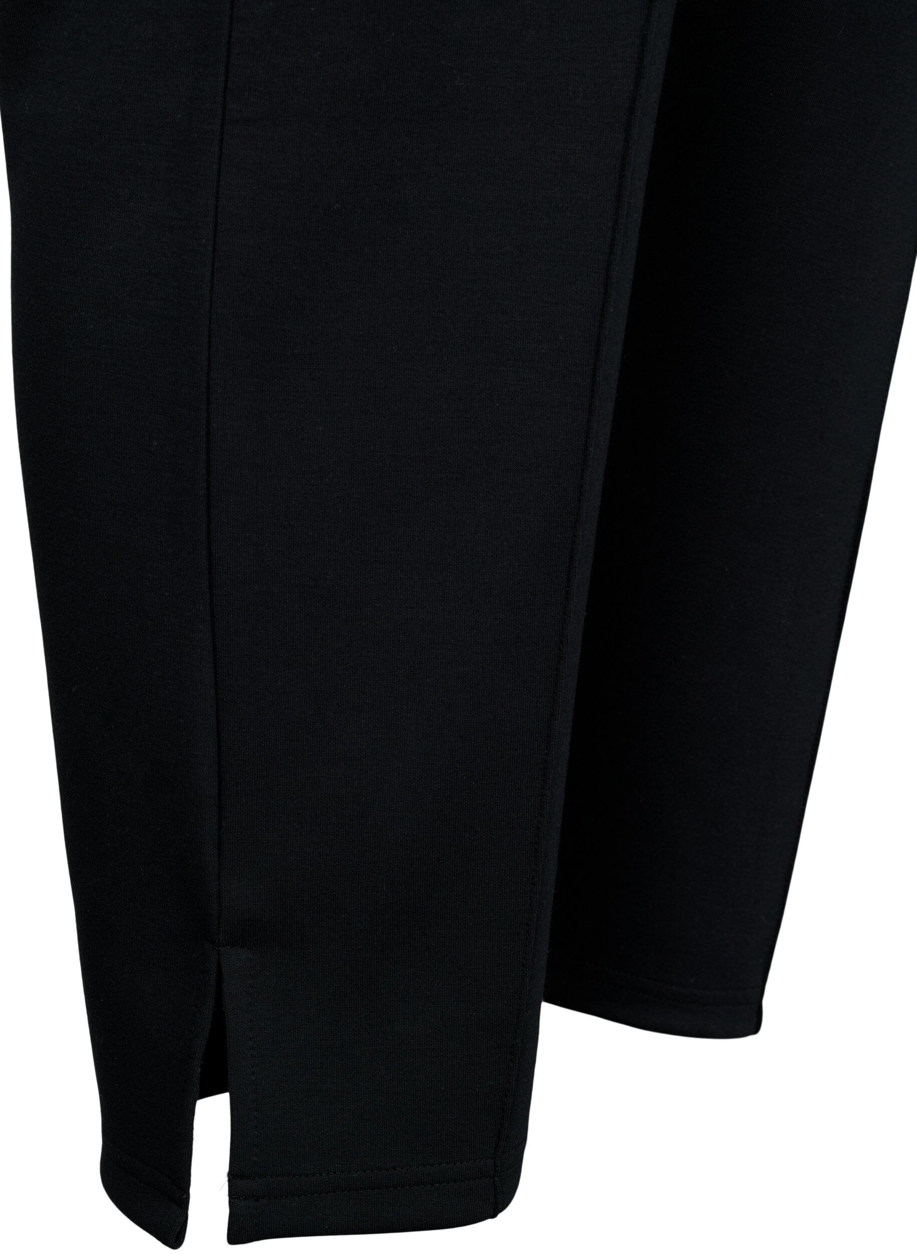 Zizzi Pantalon en m&eacute;lange de modal avec fente, Black, Packshot image number 3