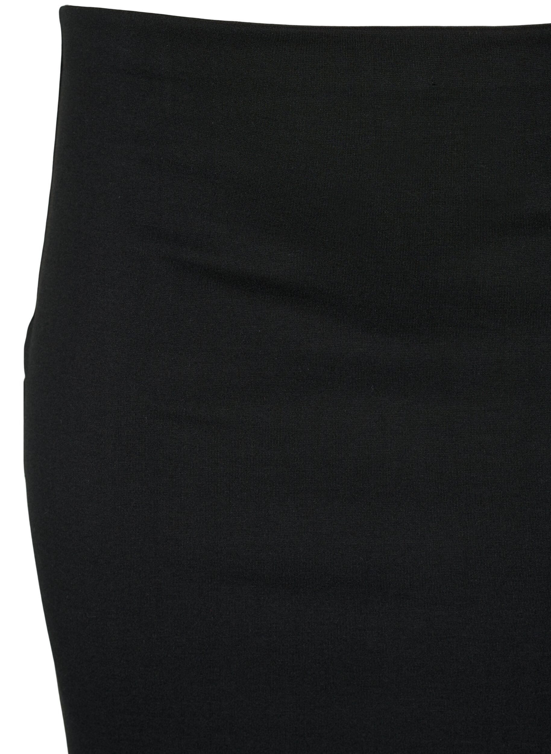 ZizziNauwsluitende rok van viscose met split, Black, Packshot image number 2