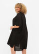 Lang hemd van viscose met structuur, Black, Model image number 1