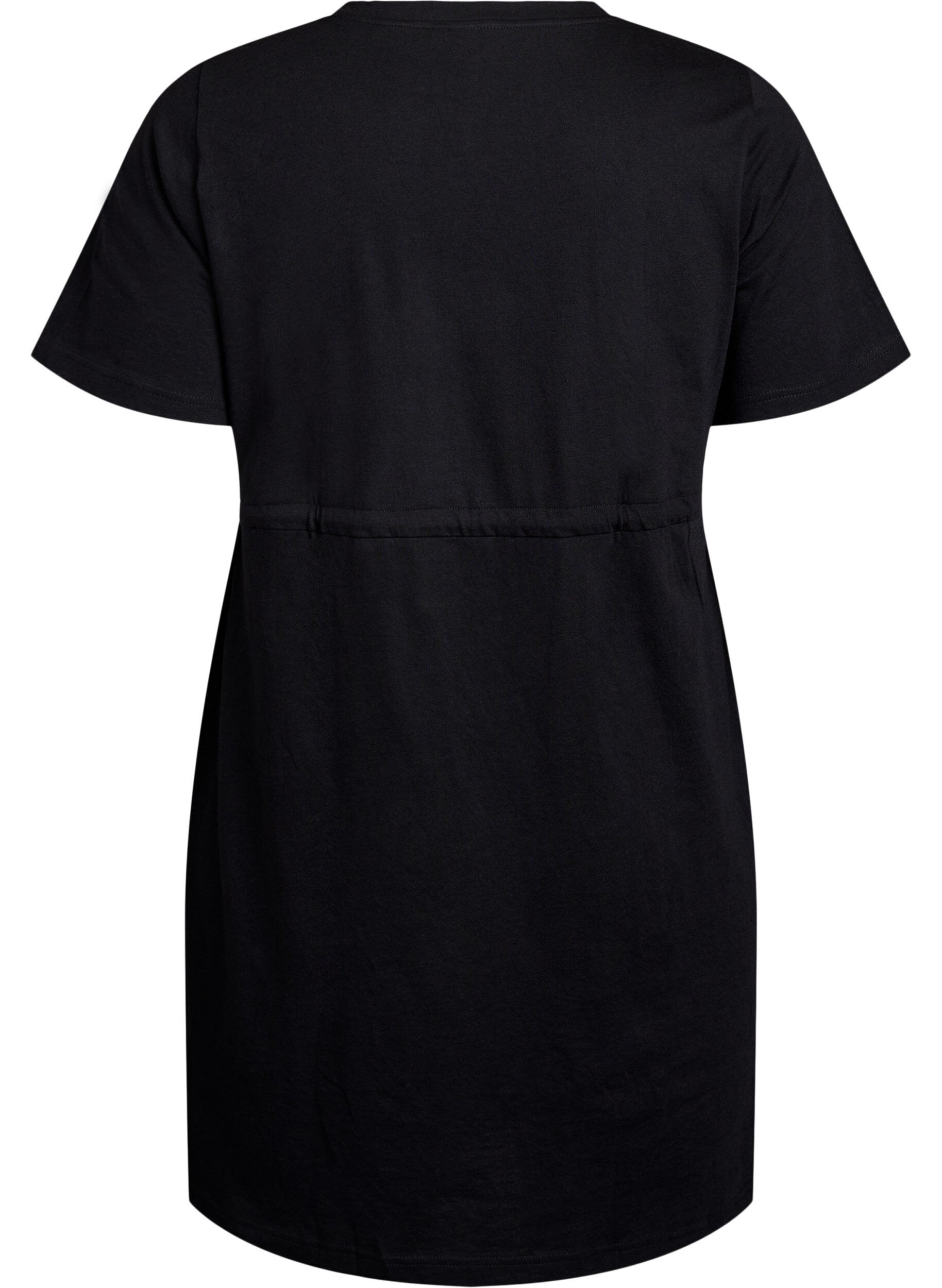 Zizzi FLASH - Robe t-shirt courte avec ceinture &agrave; nouer, Noir, Packshot image number 1