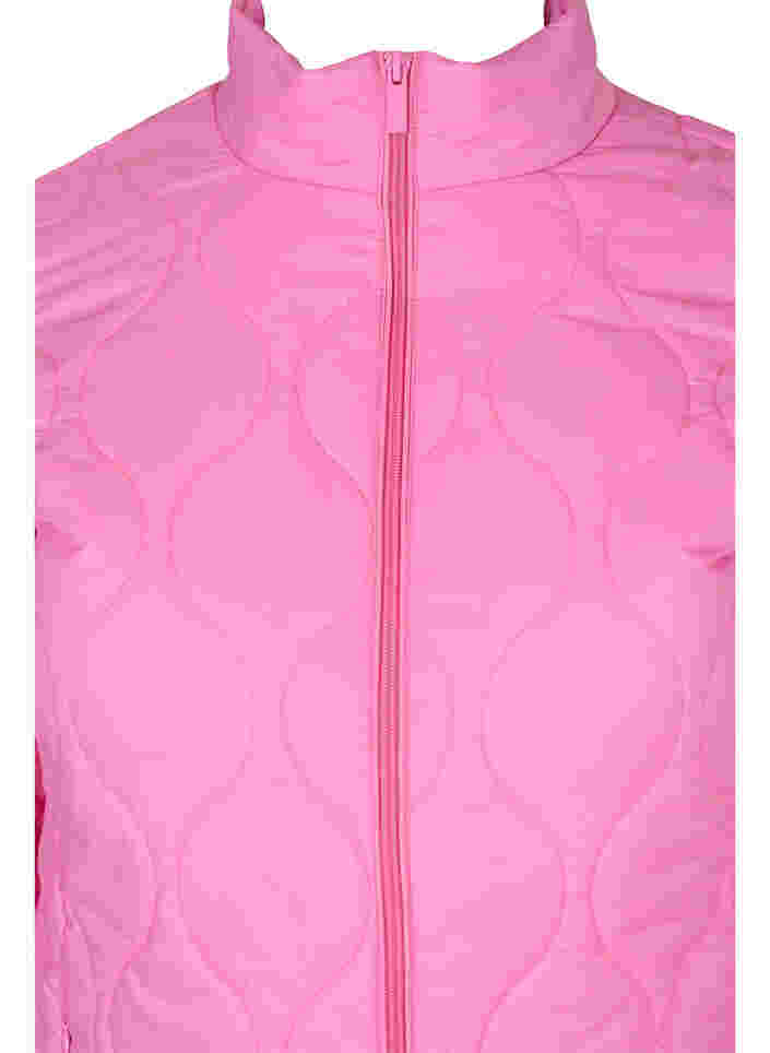 Doorgestikte jas met rits en zakken, Hot Pink, Packshot image number 2
