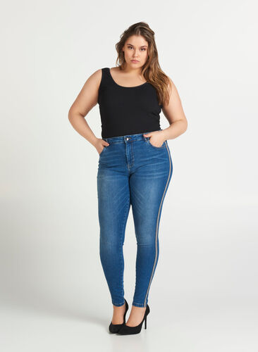 Amy-jeans, Dark Blue Denim, Model image number 0