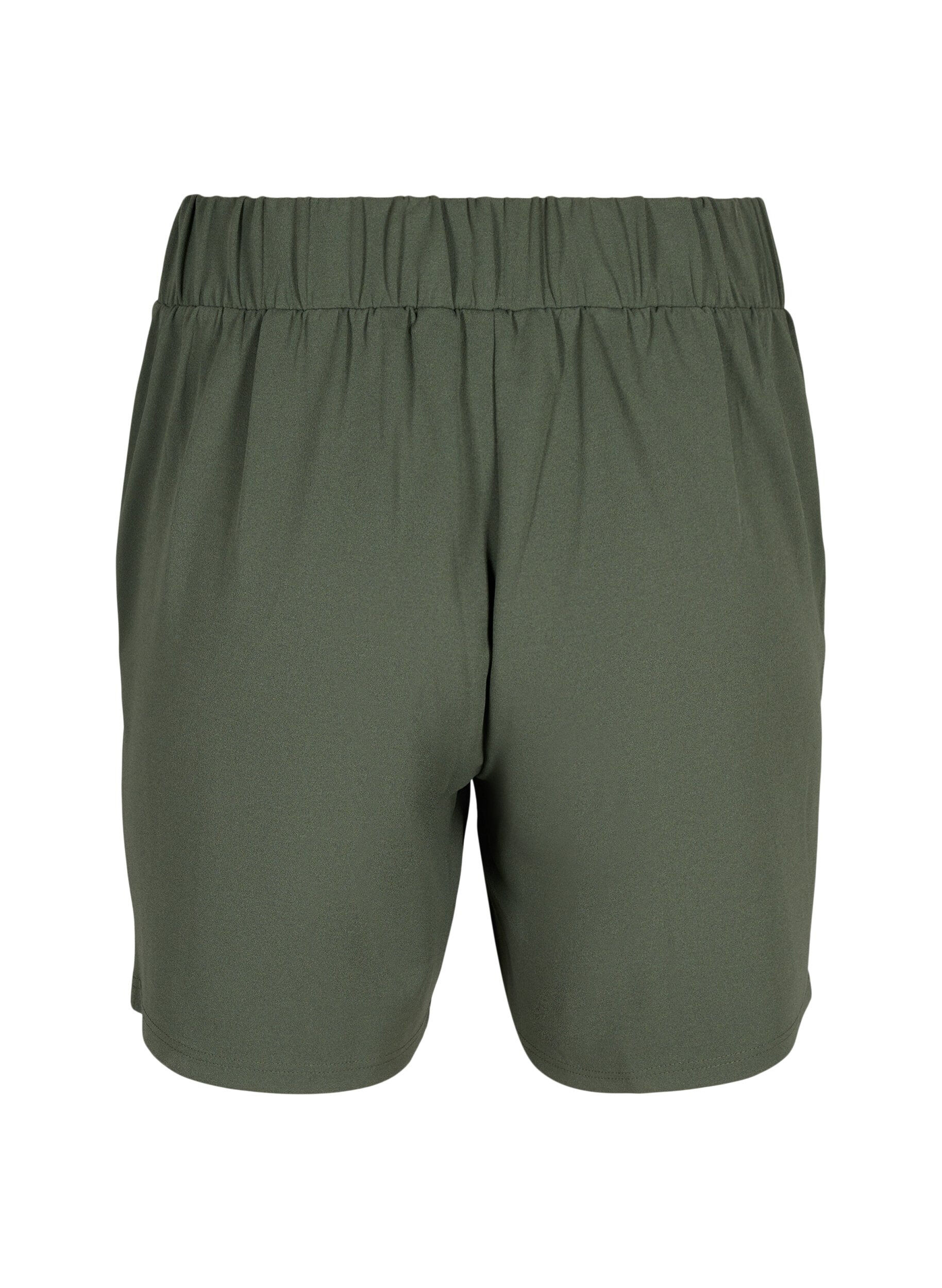 ZizziKorte broek met zakken en losse pasvorm, Groen, Packshot image number 1