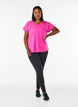 Losvallend trainings-T-shirt met V-hals, Roze, Model image number 1