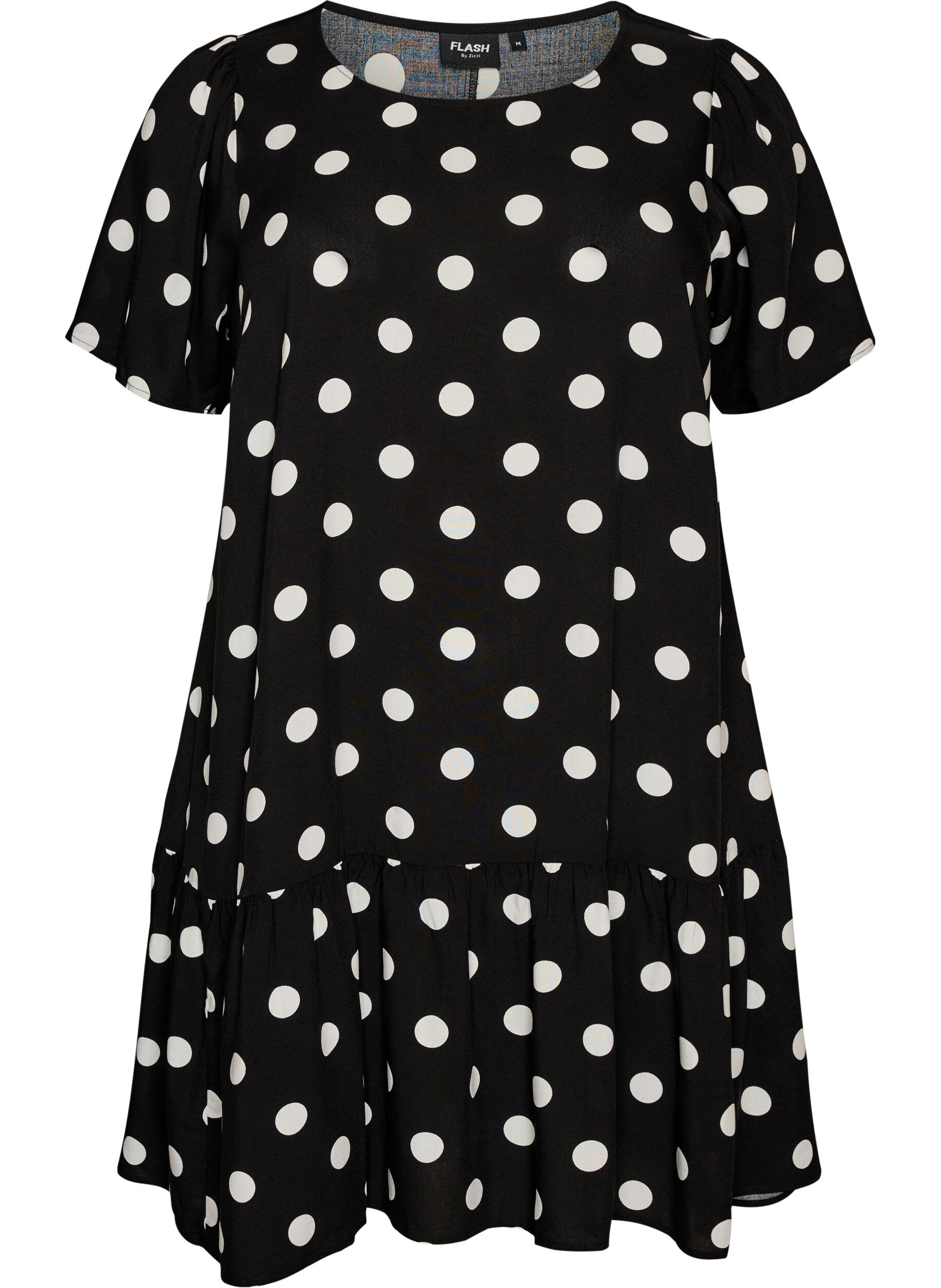 ZizziRobe en viscose avec d&eacute;coupe, Noir, Packshot image number 0