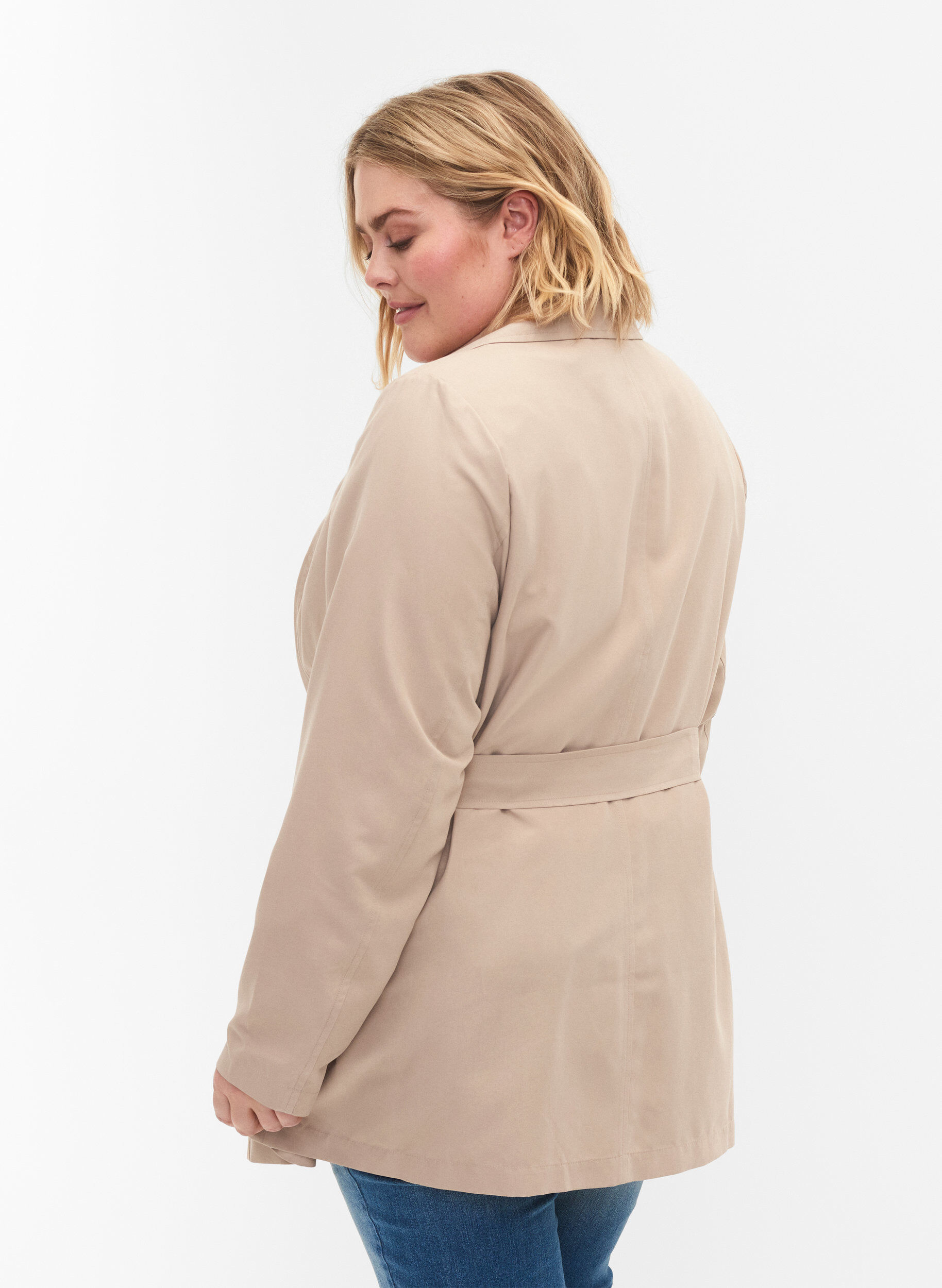Zizzi Trench-coat avec ceinture et poches, Nomad, Model image number 1