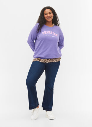 Katoenen sweatshirt met tekstprint, Veronica, Model image number 1