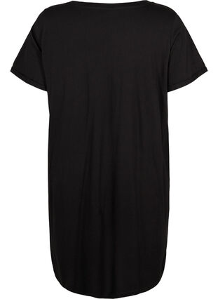 Chemise de nuit en coton avec imprimé, Black w. Keep, Packshot image number 1