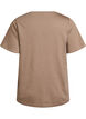 Basic t-shirt met korte mouwen en V-hals, Bruin, Packshot image number 1