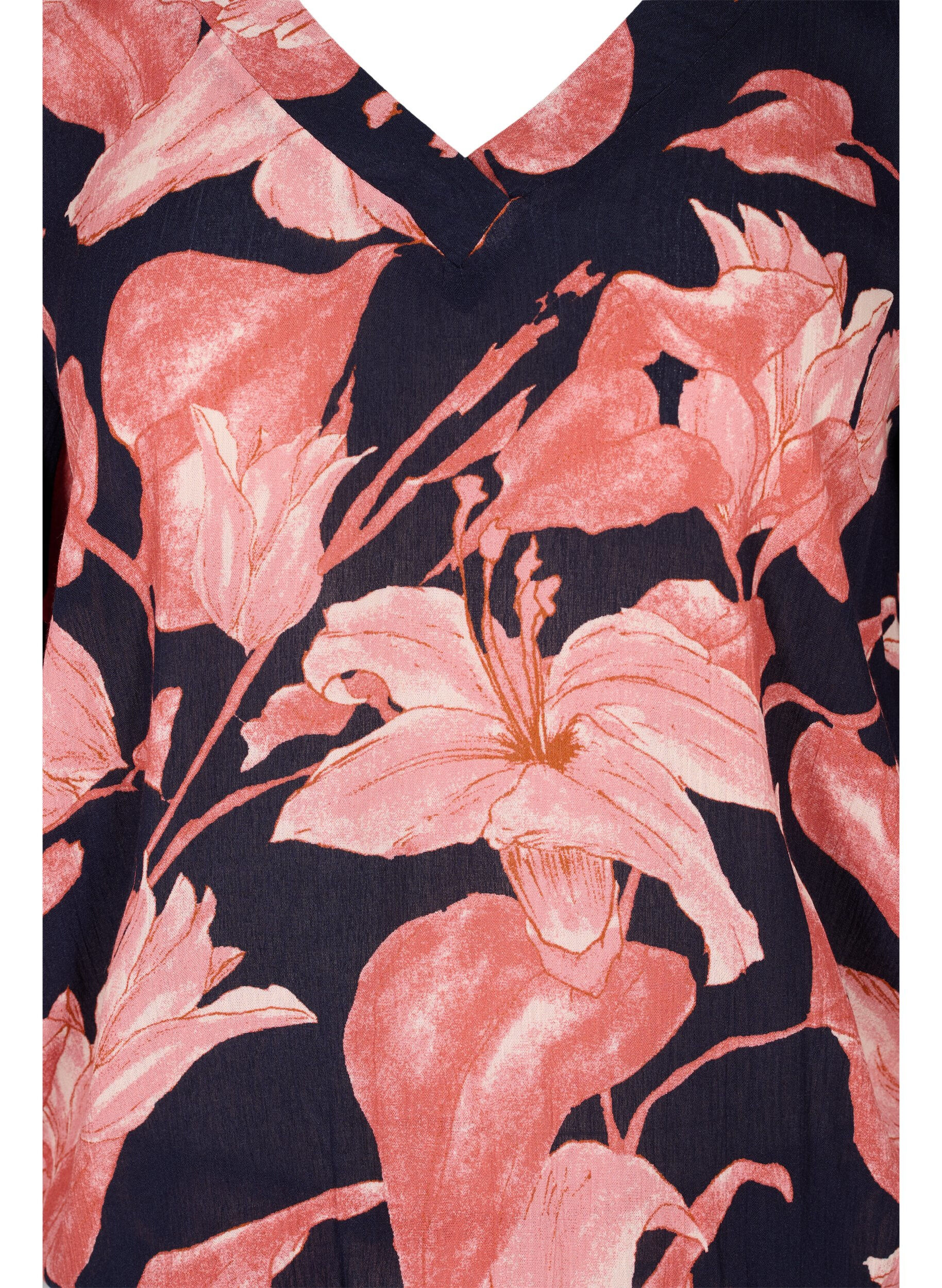 ZizziViscose blouse met smok, N. Sky Sketch Flower, Packshot image number 2