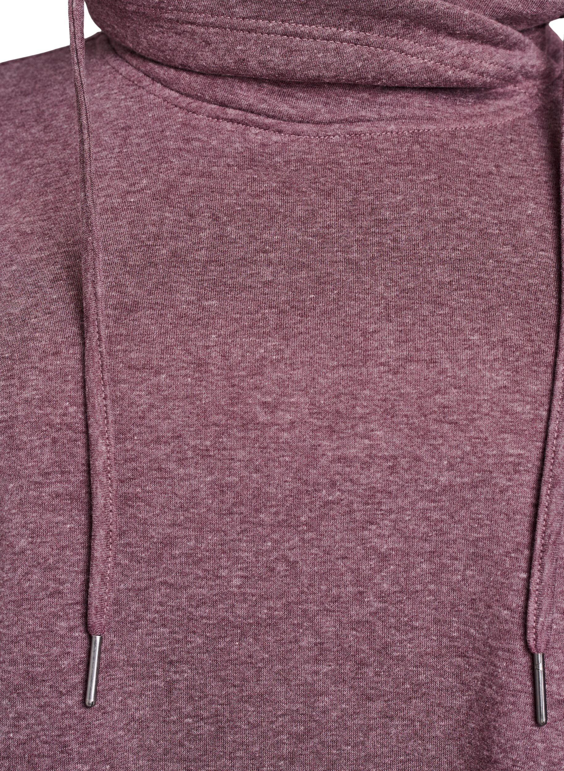 ZizziKort sweatshirt jurk met hoge kraag en zakken, Rood, Packshot image number 2