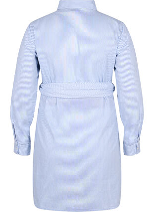 Robe chemise de grossesse en coton, Blue Stripe, Packshot image number 1