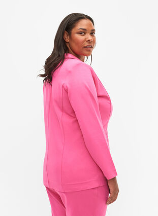Blazer simple avec bouton et poches décoratives, Shocking Pink, Model image number 1