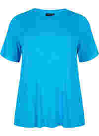 T-shirt en viscose avec structure côtelée