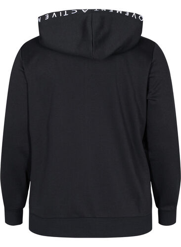 Workout hoodie jack met ritssluiting, Black, Packshot image number 1