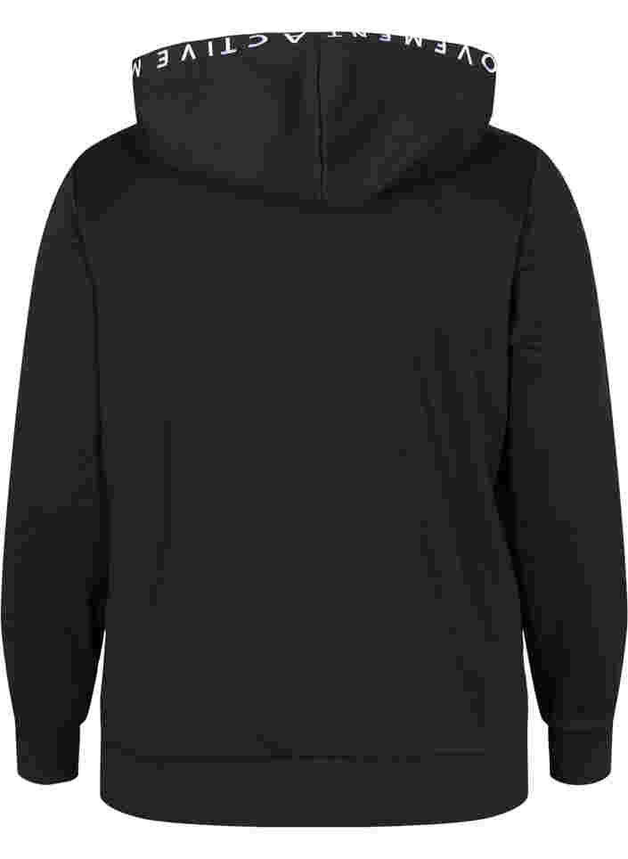 Workout hoodie jack met ritssluiting, Black, Packshot image number 1