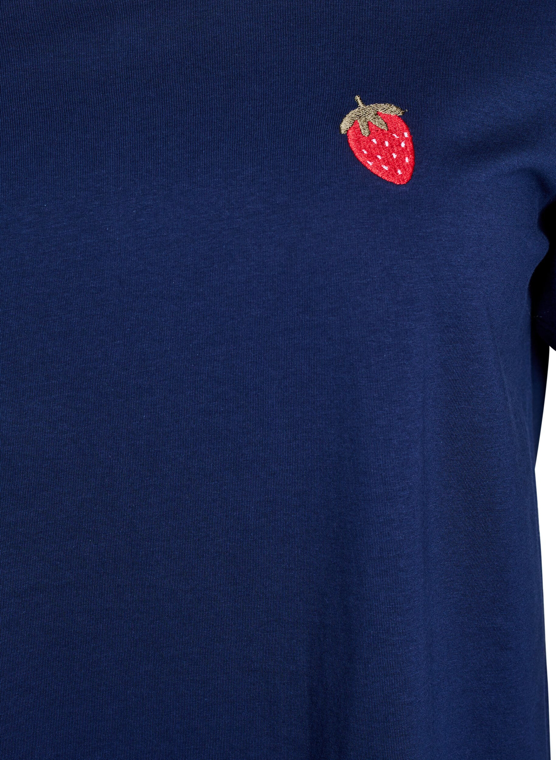 Zizzi T-shirt avec broderie fraise, Naval A. W. Berry, Packshot image number 2