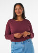 Blouse basique en jersey &agrave; manches longues, Bordeaux, Model image number 0